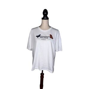 TR Premium White Embroidered Butterfly T-Shirt     Size: S